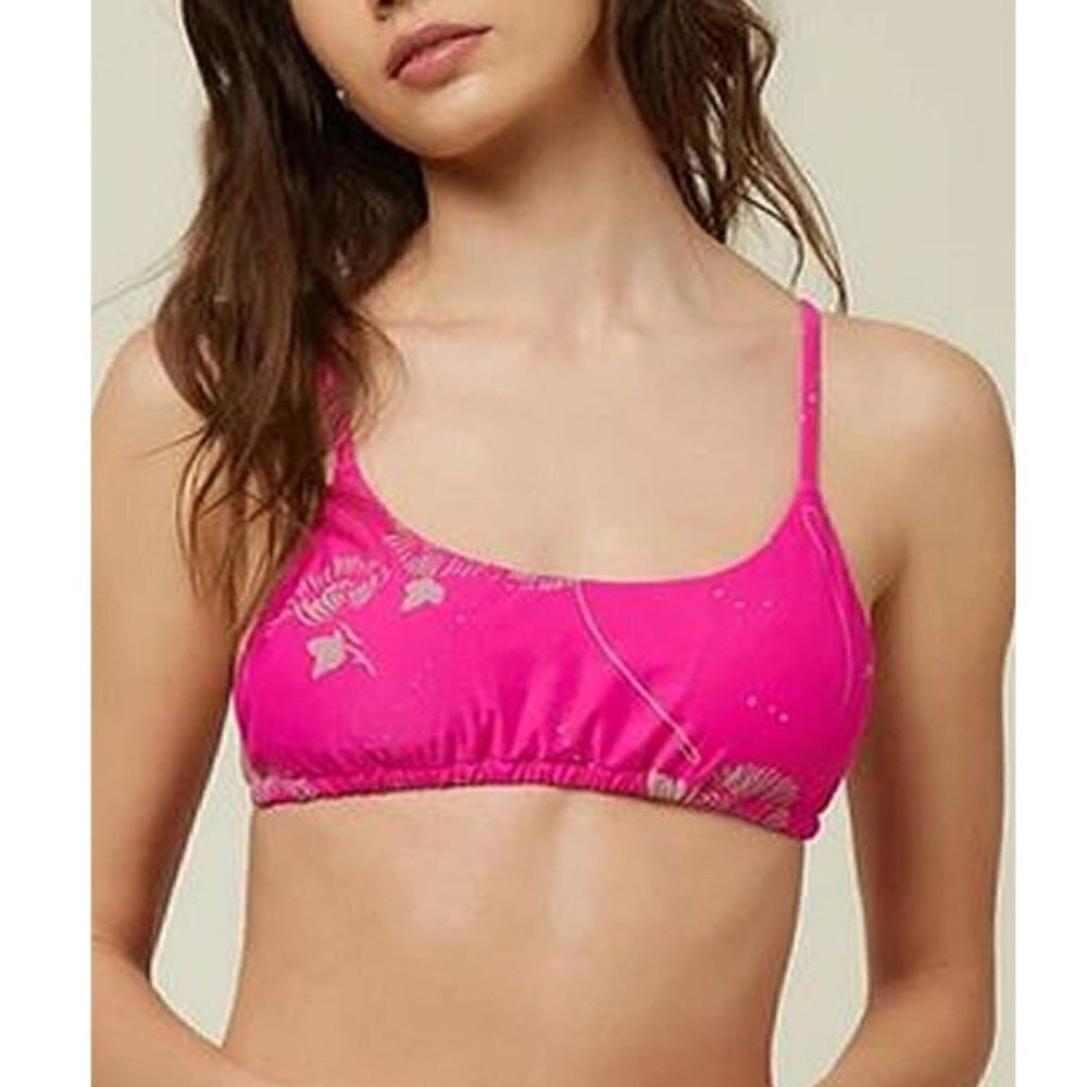 NWT O'Neill Hillary Tunnel Bikini Swim Top Pink Small